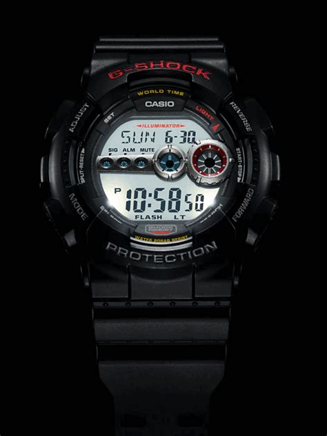 Black resin band digital watch with black face. GD-100-1A | ĐỒNG HỒ SỐ TIÊU CHUẨN | G-SHOCK | CASIO