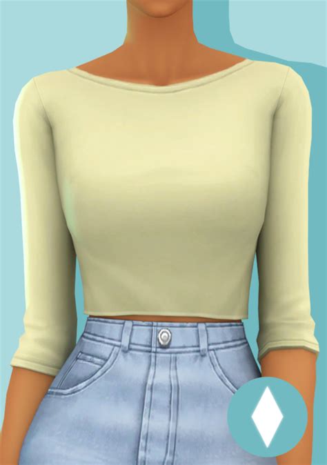 Simcelebrity00 — Cropped Sleeves Shirt Bgc Maxis Match Top 12 Ea