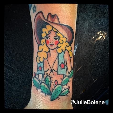 Cowgirl Tattoo By Julie Bolene Cowgirl Tattoos Vintage Tattoo