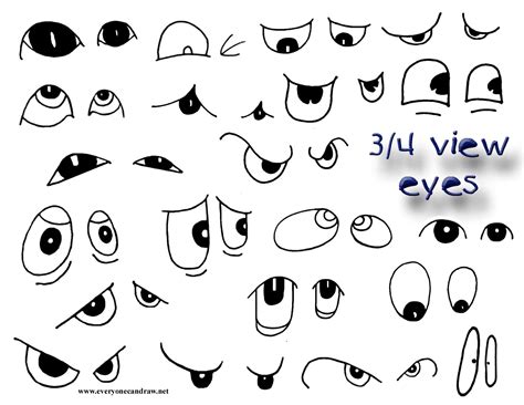 Three Quarter View Cartoon Eyes Eye Drawing Cartoon Eyes Cartoon