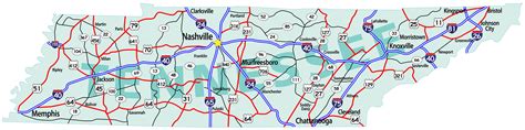 Laminated Map Large Detailed Administrative Map Of Tennessee State With