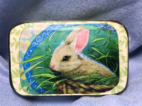 Easter Bunny Altered Altoid Tin One Of A Kind Art By Melody Lea Lamb
