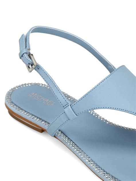 Sandals Michael Kors Enid Light Blue Embellished Thong Sandals