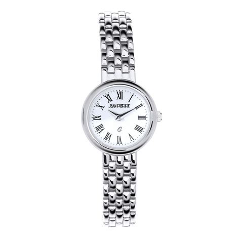 Jean Pierre Ladies Sterling Silver Circular Quartz Wrist Watch