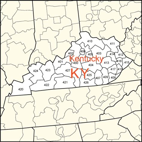 Kentucky 3 Digit Zip Code Map