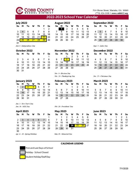 Cobb County School Calendar 20222023 Academic Calendar