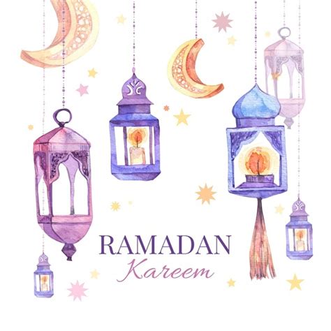 Free Vector Watercolor Ramadan Kareem Illustration