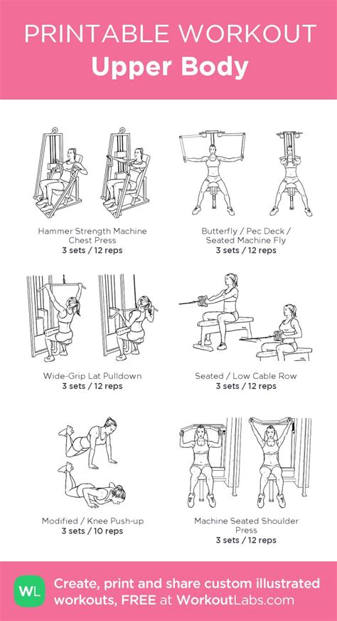 Upper Body Workout Plan Gym Gym Workout Plan For Women Upper Body Workout Gym