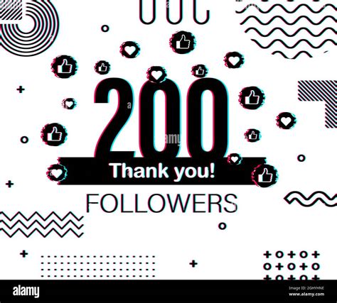 Thank You 200 000 Followers Numbers Glitch Style Banner