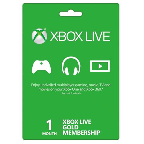 Free Xbox Live 1 Month Subscription Code Video Game Prepaid Cards