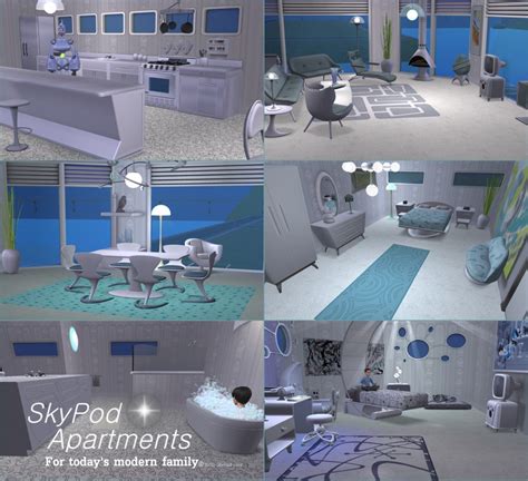 Mod The Sims Futuristic Skypod Apartment Inspired By The Jetsons