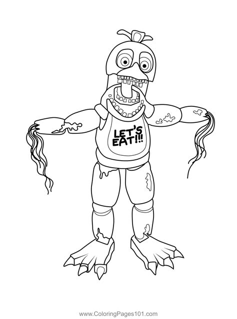 Fnaf Chica Coloring Page Free Printable Coloring Pages Reverasite