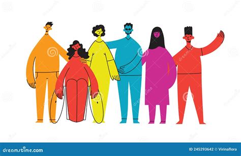 Flat Illustration Of A Group Containing Inclusive And Diversified