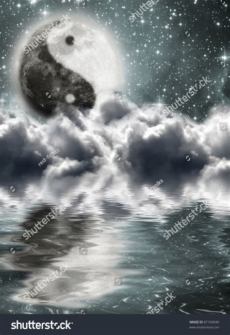 Moon Sign Yin Yang Clouds Stock Illustration 87169696 Shutterstock