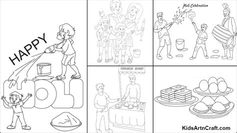 Holi Coloring Pages For Kids Free Printables Kids Art And Craft