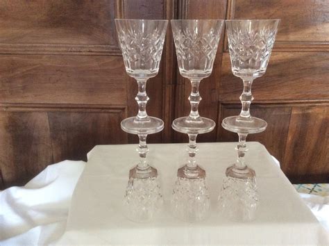 Six Edinburgh Crystal Vintage Cut Glass Wine Glasses Pattern Etsy