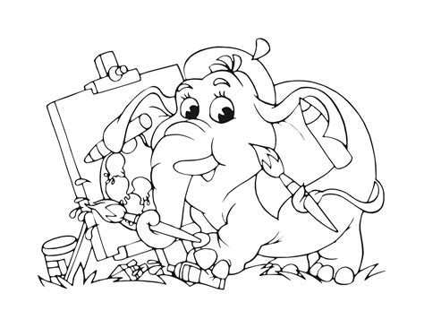 Dessin éléphant Artiste Pour Enfant à Imprimer Gratuit Artherapieca