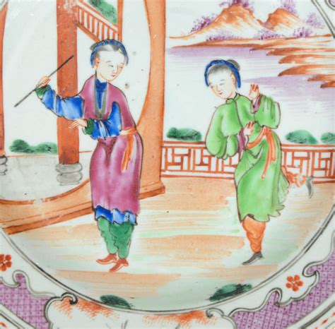 18th C Chinese Porcelain Famille Rose Plate Qing Qianlong Period At