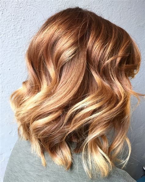 light copper to blonde balayage short hair balayage balayage hair copper blonde hair color