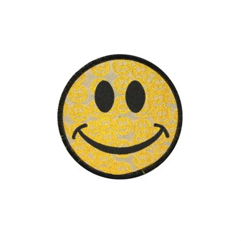 Smiley Face Patch Gold Smiley Faces Emoji Happy Hippie Woven Sew On