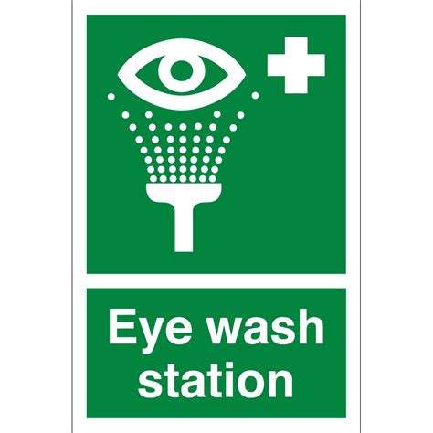 Eye wash flow is gravity activated and delivers 15 minutes of uninterrupted flushing. Eye Wash Station Signs - from Key Signs UK
