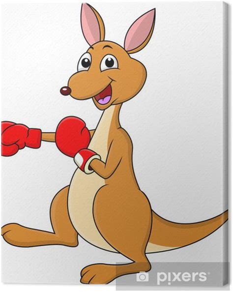 Funny Boxing Kangaroo Cartoon Canvas Print Pixers We