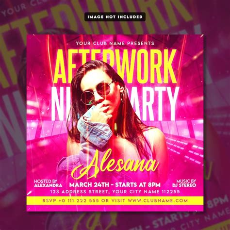 Premium Psd After Work Night Party Flyer Social Media Post Banner