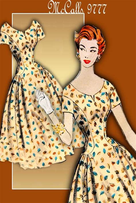 Vintage Dress Pattern Mccalls 9777 1950s Rockabilly Party Dress With