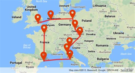 Trip Planner Europe Map Cinemergente