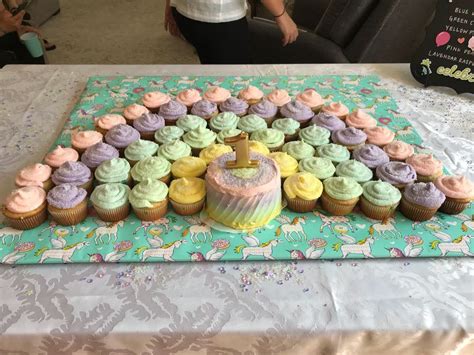 Pastel Rainbow Cupcakes And Smash Cake For My Nieces First Birthday