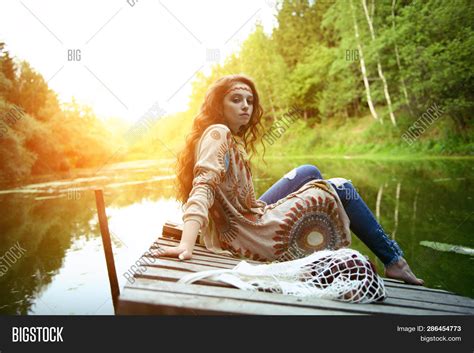 Beautiful Hippie Girl Image And Photo Free Trial Bigstock
