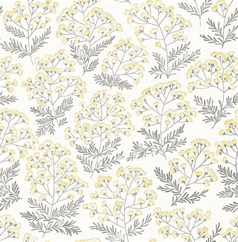 Floret Yellow Floral Wallpaper |Wallpaper And Borders |The Mural Store