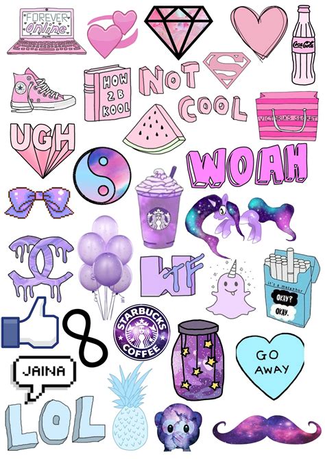 Free Printable Purple Aesthetic Stickers Png Wallpaper