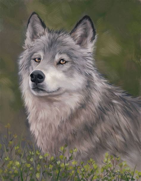 Wolf Wolf Painting Wolf Print Wolf Art Gray Wolf Etsy