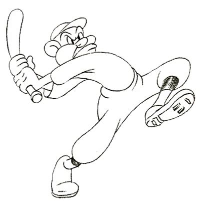 This will be for the bat's head and body respectively. How to Draw Cartoon Baseball Players with Easy Step by ...
