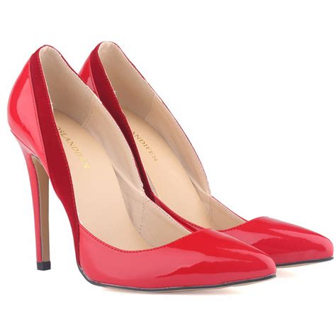 2015 Red Sole Women 11cm High Heels Work Pumps Sexy Women Shoes Big Us Size Red Bottom Wedding