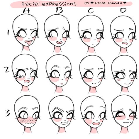 Facial Expressions For Ocs Pastel Unicorn If You Want To Use Any