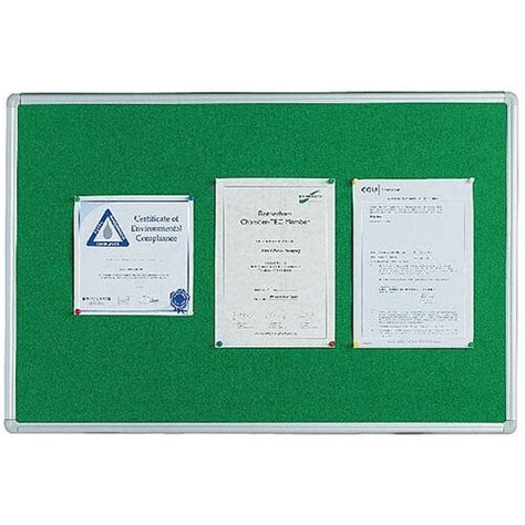 Q Connect Notice Board 900 X 600mm Aluminium Frame Green Hunt Office Uk