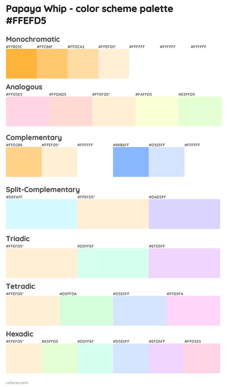 Papaya Whip Color Palettes And Color Scheme Combinations