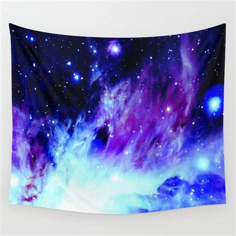 Nebula Purple Blue Wall Tapestry By 2sweet4words Designs Blue Wall