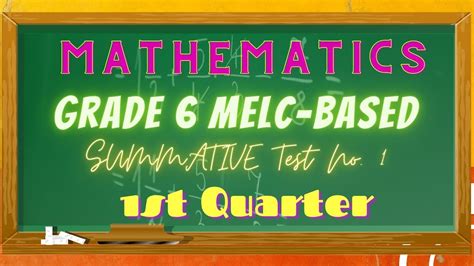 Math Melc Based Summative Test No First Quarter Youtube