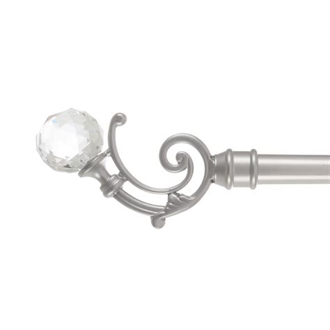Curtain Rod With Mounting Hardware And Decorative Crystal Ball Finials