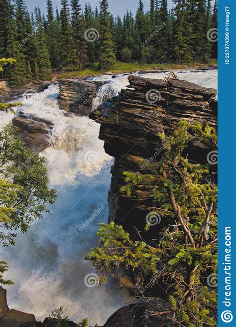 The Waterfalls Section Of Athabasca Falls Jasper Ab Canada Stock Image