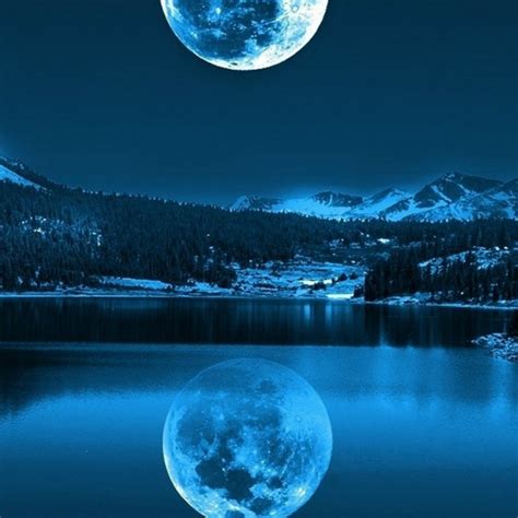 Download Night Calm Lake Mountains Super Moon Shadow Hd Wallpaper By