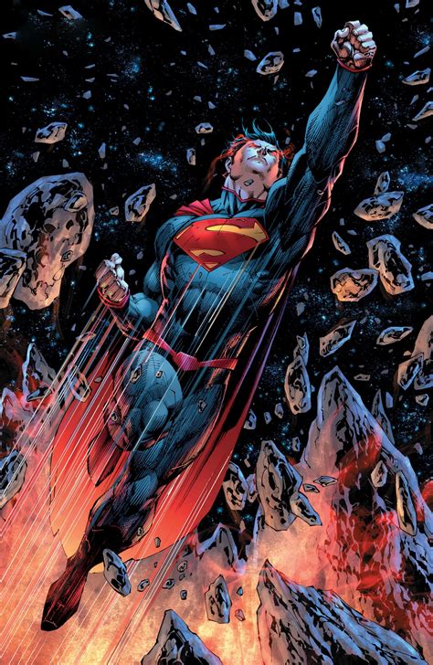 Superman Flying Through The Air With His Arms Outstretched In Front Of