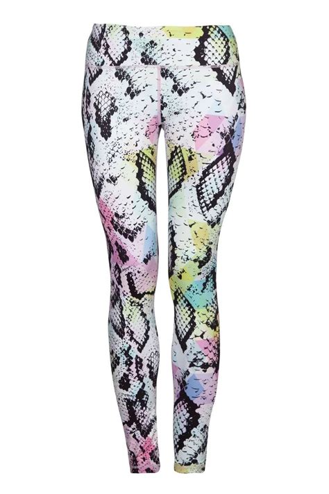 Pastel Snake Yoga Pants Higher Waisted Snake Print Leggings Full