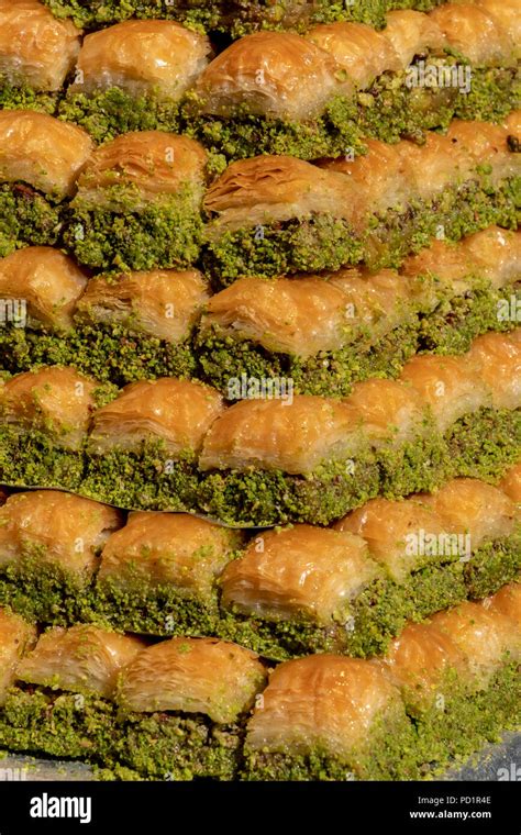 Baklawa With Pistachio From Turkish Cuisine Stock Photo Alamy