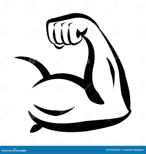 Muscular Arm Flexing Bicep Vector Illustration Download