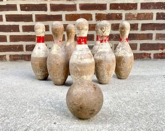 Antique Bowling Pins Etsy