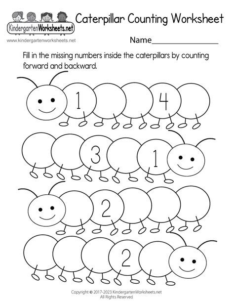 Free Printable Kindergarten Counting Worksheets